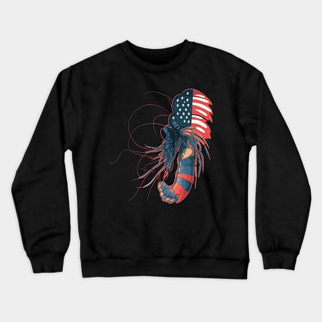 Patriotic Prawn Crewneck Sweatshirt by JH Mart